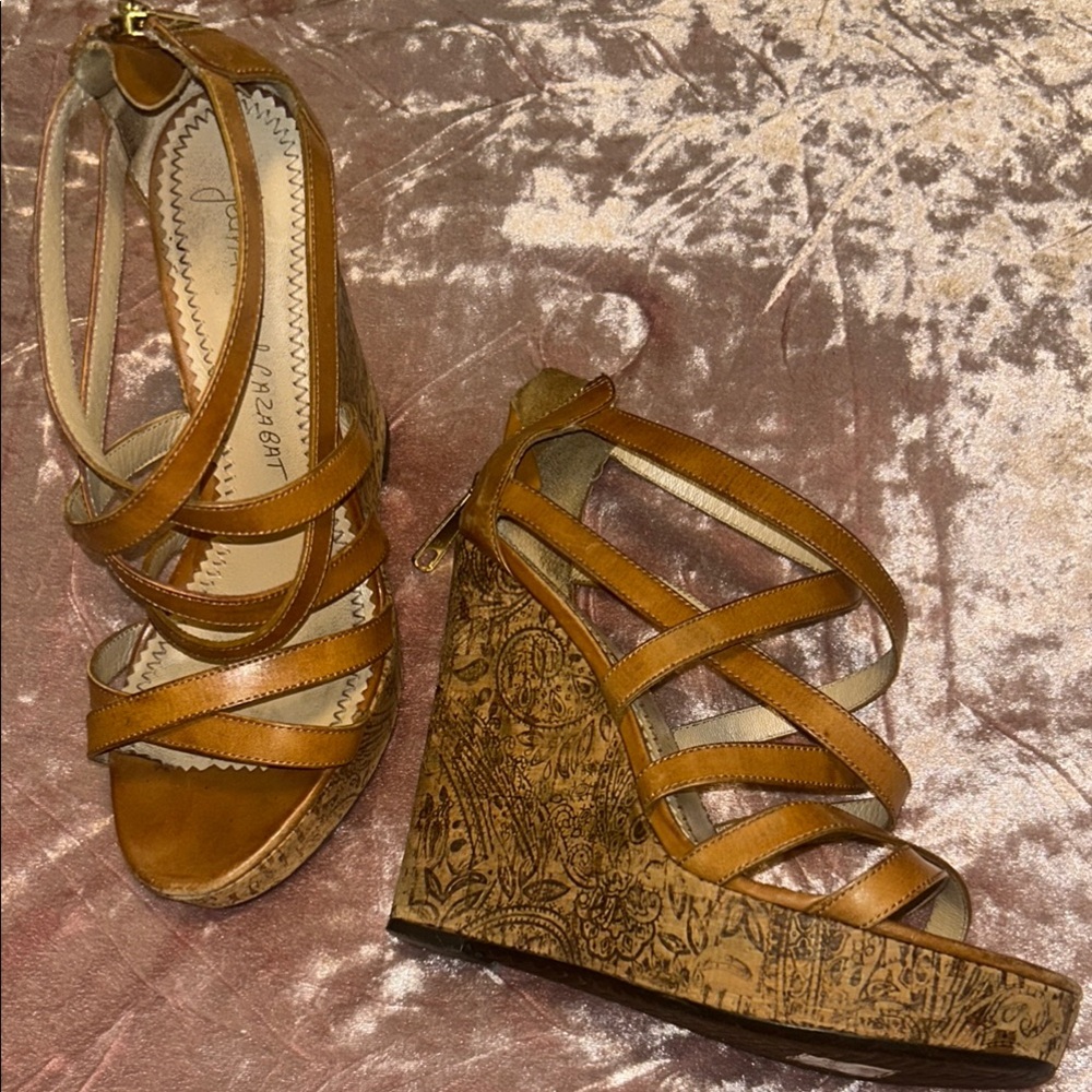 Brown Wedge Sandals size 7